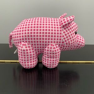 Manhattan Toy Company Jellybeans Cotton Candy Pig/Pink Check Plush Pig